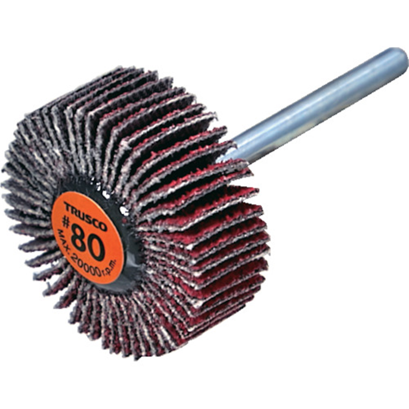 TRUSCO セラミックフラップホイール 軸径3mm #80 外径25×幅10×軸長30 (10個入) 1箱(ご注文単位1箱)【直送品】