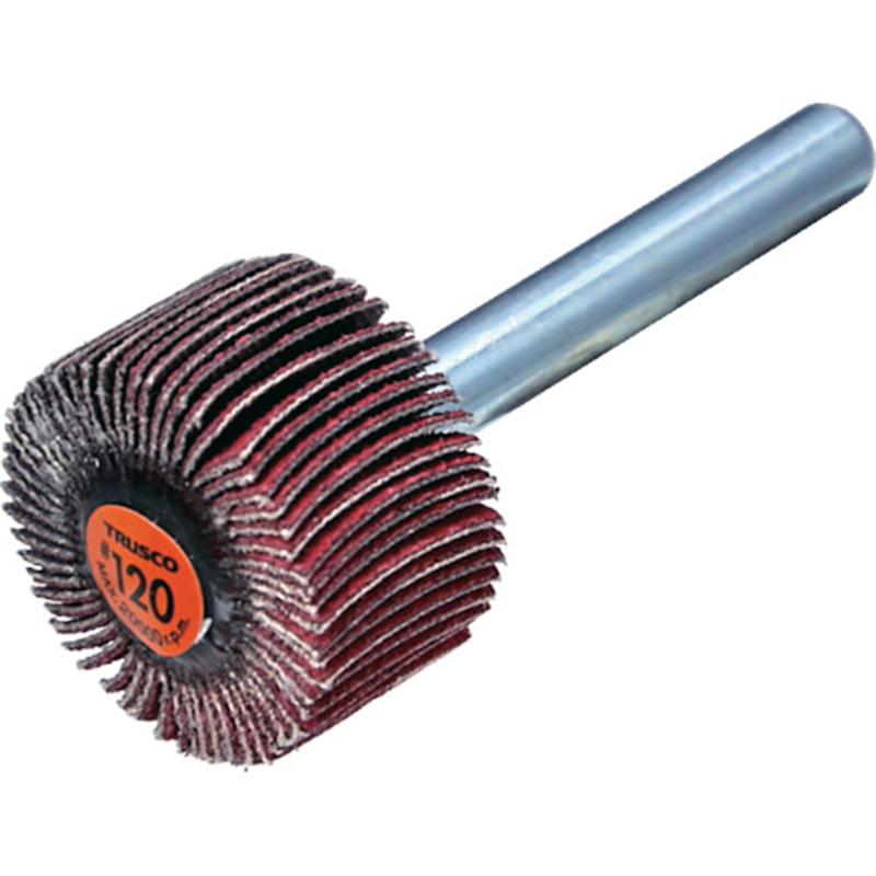 TRUSCO セラミックフラップホイール 軸径6mm #120 外径25×幅15×軸長40 (5個入) 1箱(ご注文単位1箱)【直送品】