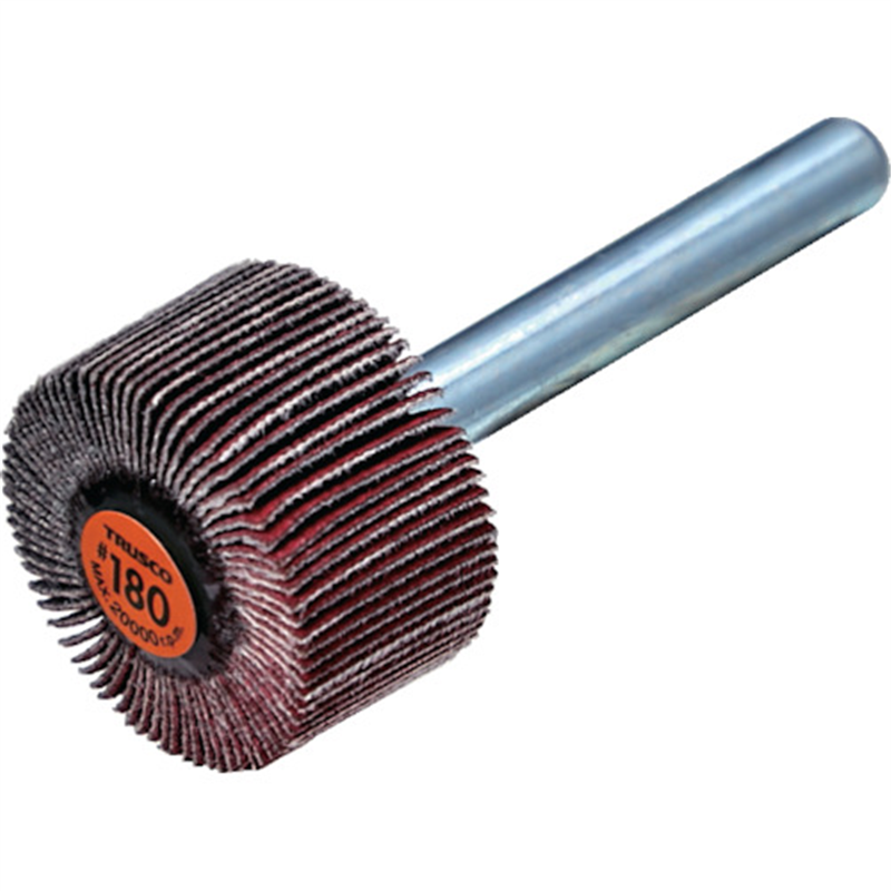 TRUSCO セラミックフラップホイール 軸径6mm #180 外径25×幅15×軸長40 (5個入) 1箱(ご注文単位1箱)【直送品】