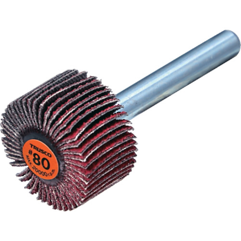 TRUSCO セラミックフラップホイール 軸径6mm #80 外径25×幅15×軸長40 (5個入) 1箱（ご注文単位1箱）【直送品】