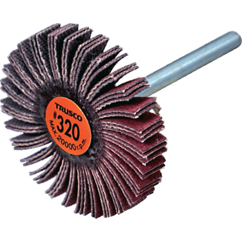 TRUSCO セラミックフラップホイール 軸径3mm #320 外径30×幅5×軸長30 (10個入) 1箱（ご注文単位1箱）【直送品】