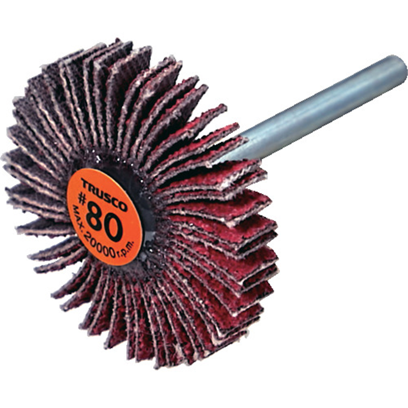 TRUSCO セラミックフラップホイール 軸径3mm #80 外径30×幅5×軸長30 (10個入) 1箱（ご注文単位1箱）【直送品】