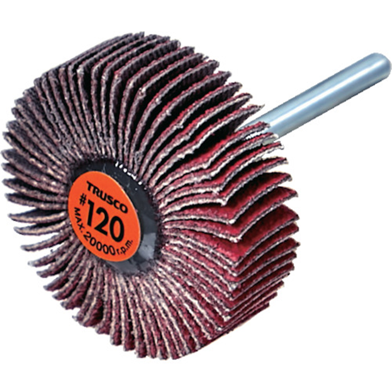 TRUSCO セラミックフラップホイール 軸径3mm #120 外径30×幅10×軸長30 (10個入) 1箱（ご注文単位1箱）【直送品】