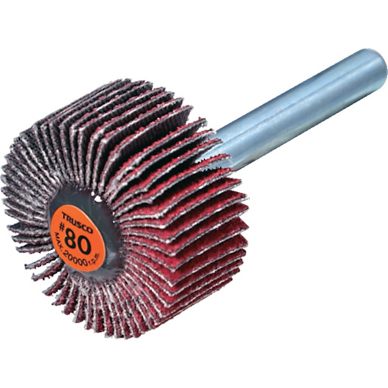TRUSCO セラミックフラップホイール 軸径6mm #80 外径30×幅15×軸長40 (5個入) 1箱（ご注文単位1箱）【直送品】