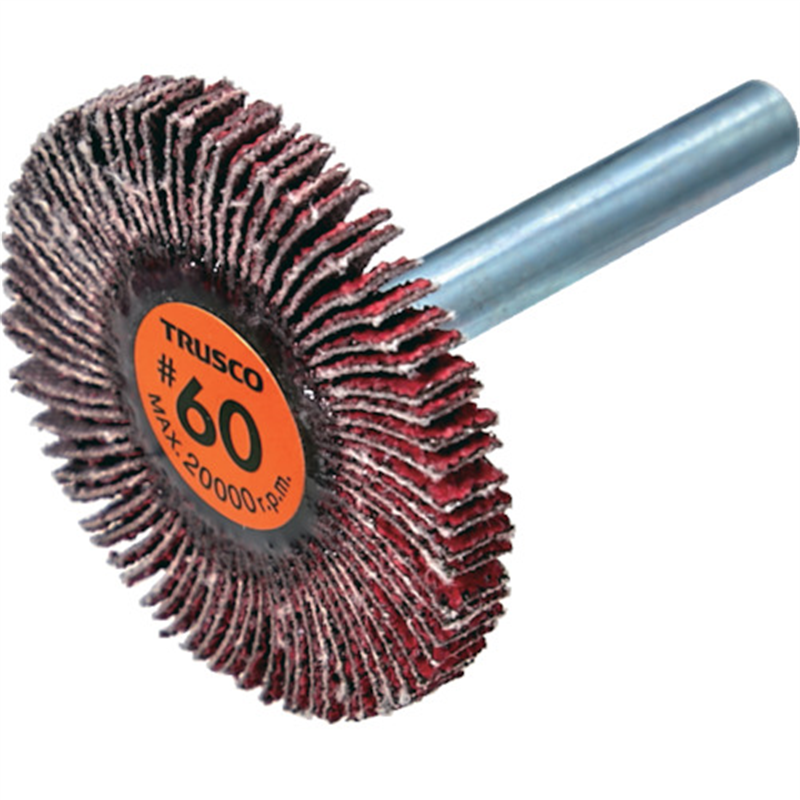 TRUSCO セラミックフラップホイール 軸径6mm #60 外径40×幅5×軸長40 (5個入) 1箱（ご注文単位1箱）【直送品】
