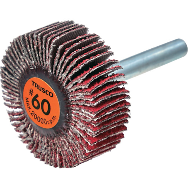 TRUSCO セラミックフラップホイール 軸径6mm #60 外径40×幅15×軸長40 (5個入) 1箱（ご注文単位1箱）【直送品】