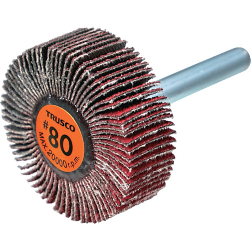 TRUSCO セラミックフラップホイール 軸径6mm #80 外径40×幅15×軸長40 (5個入) 1箱（ご注文単位1箱）【直送品】