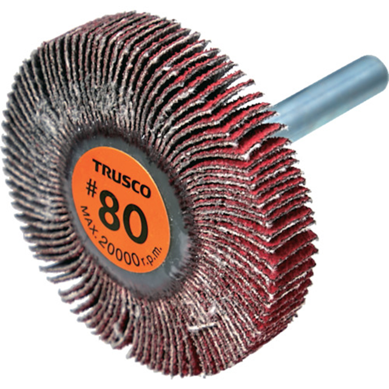 TRUSCO セラミックフラップホイール 軸径6mm #80 外径50×幅10×軸長40 (5個入) 1箱（ご注文単位1箱）【直送品】