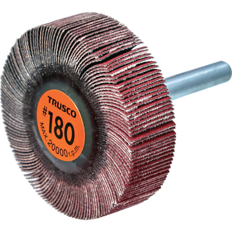 TRUSCO セラミックフラップホイール 軸径6mm #180 外径50×幅15×軸長40 (5個入) 1箱(ご注文単位1箱)【直送品】