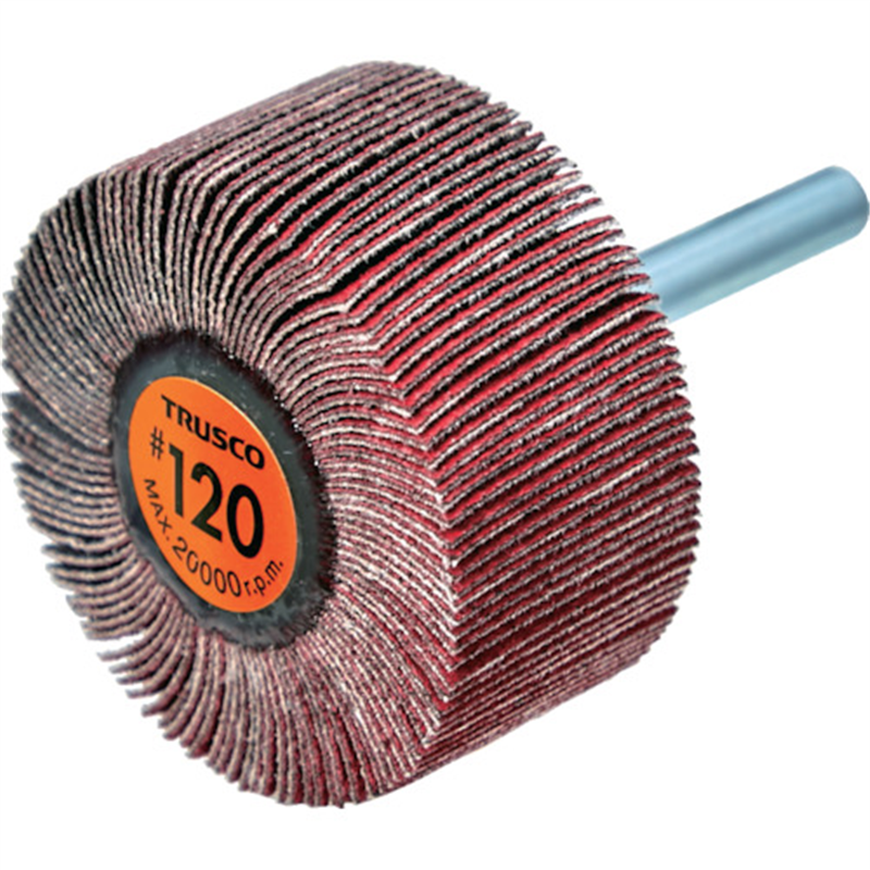 TRUSCO セラミックフラップホイール 軸径6mm #120 外径50×幅25×軸長40 (5個入) 1箱(ご注文単位1箱)【直送品】