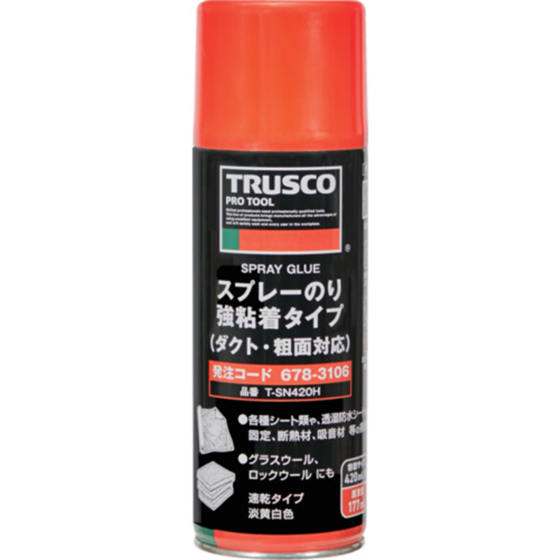 TRUSCO スプレーのり 強粘着タイプ(ダクト・粗面対応) 420ml 1本(ご注文単位1本)【直送品】