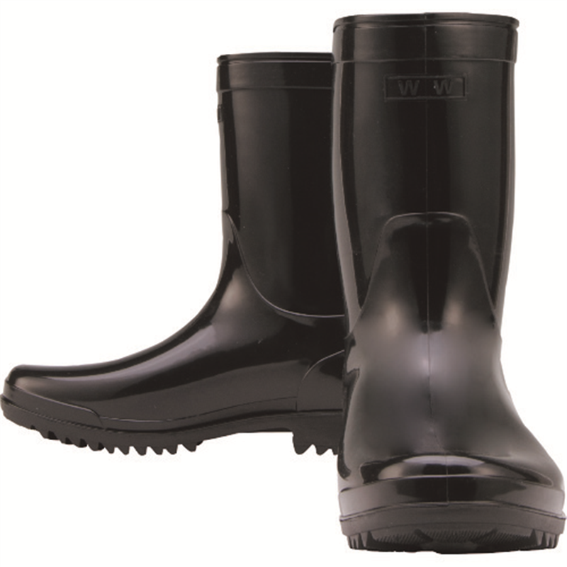 おたふく WW724 作業半長靴・黒 (PVC) 24.0 1足(ご注文単位1足)【直送品】
