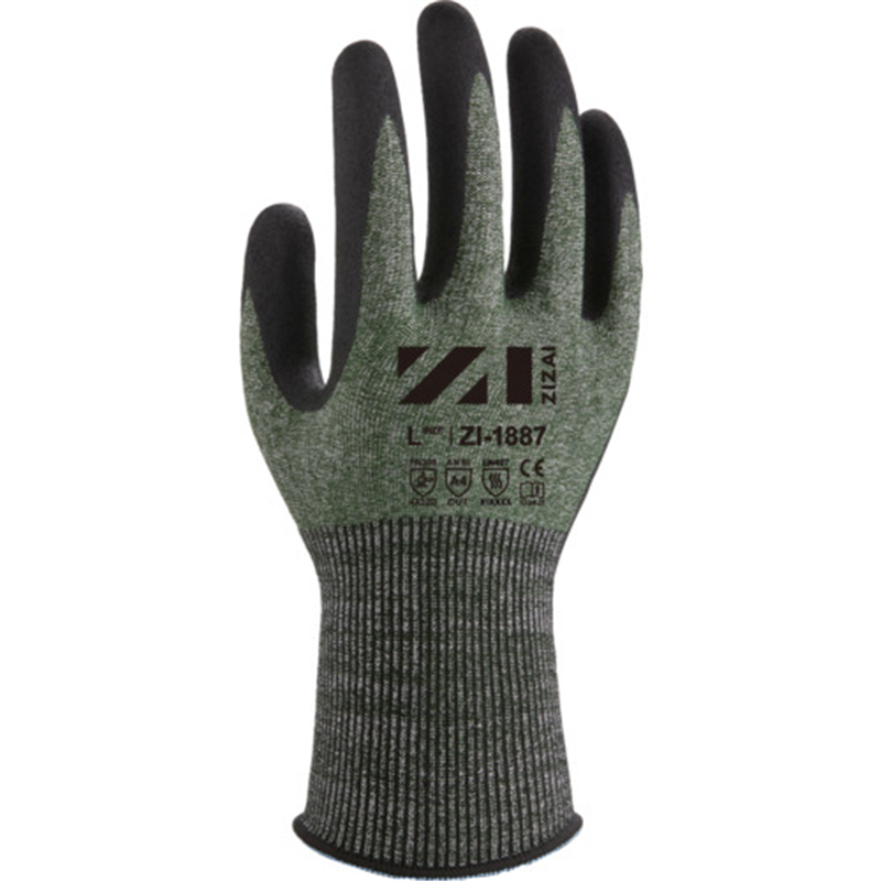 Weed 耐切創手袋 ZIZAI ZI-1887 ニトリル特殊加工背抜き 極薄の18ゲージ Lサイズ(1P個装) 1双（ご注文単位1双）【直送品】