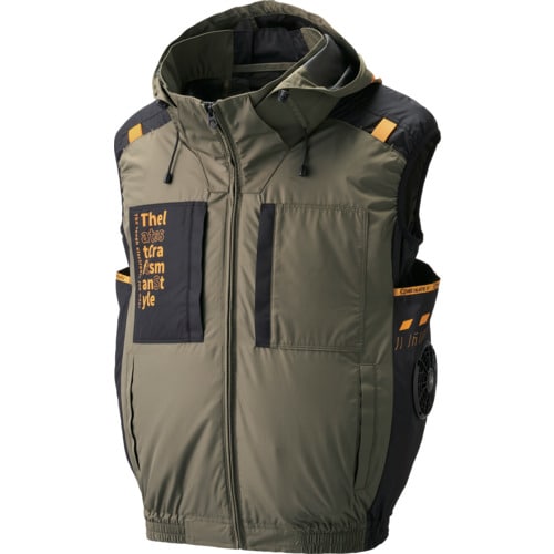 トラスコ中山 空調風神服 ファン付ウェア The tough 空調風神服ベスト コンプリートセット ベージュ M 30V ファン・バッテリー付 1枚(ご注文単位1枚)【直送品】