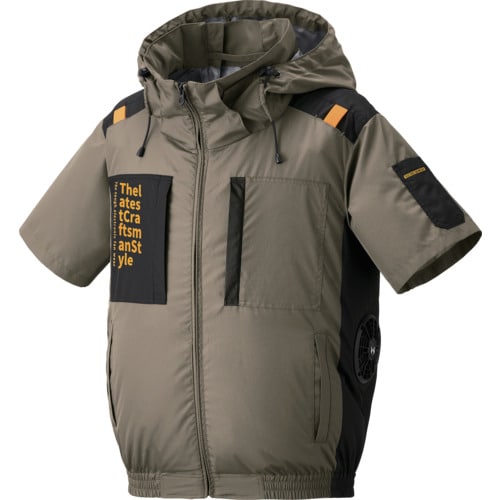 トラスコ中山 空調風神服 ファン付ウェア The tough 空調風神服半袖 コンプリートセット ベージュ M 30V ファン･バッテリー付 1枚（ご注文単位1枚）【直送品】