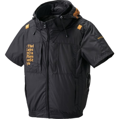 トラスコ中山 空調風神服 ファン付ウェア The tough 空調風神服半袖 コンプリートセット ブラック L 30V ファン･バッテリー付 1枚（ご注文単位1枚）【直送品】