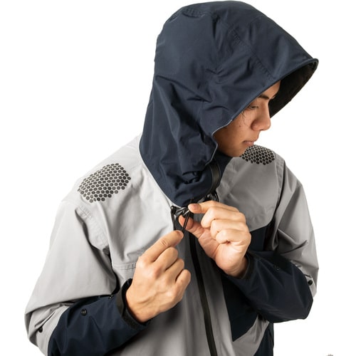 トラスコ中山 Makku エアレインジャケット プロテクターセット グレー×ネイビー L 1個(ご注文単位1個)【直送品】