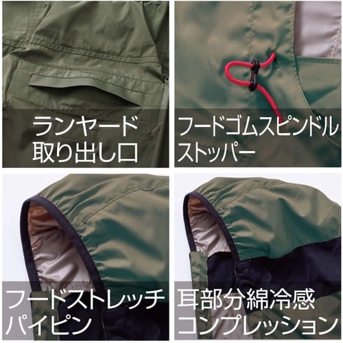 トラスコ中山 快適ウェア サイドファン半袖フードジャケット LL ネイビー 1枚(ご注文単位1枚)【直送品】