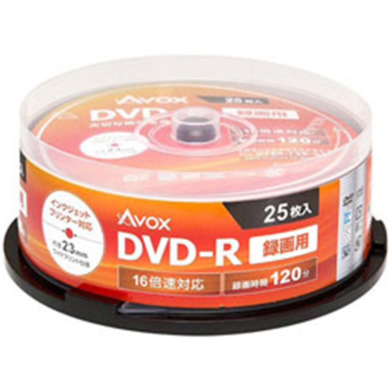 AVOX 録画用DVD-R DR120CAVPW25PA  ［25枚 /インクジェットプリンター対応］ DR120CAVPW25PA 1個（ご注文単位1個）【直送品】