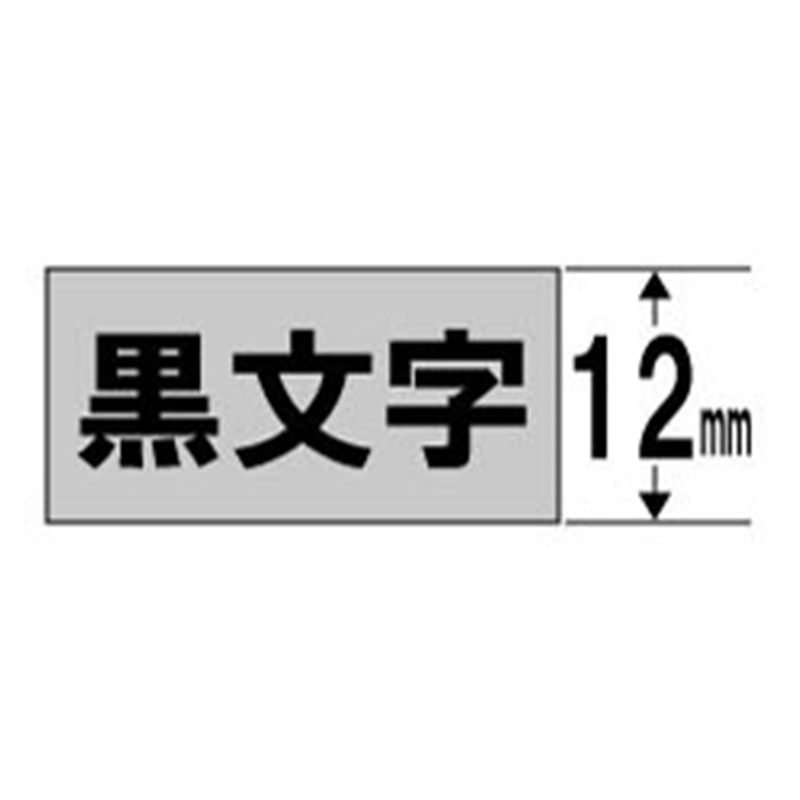 キングジム カラーラベル(パステル) テープ SC12H 灰 ［黒文字 /12mm幅］ SC12 1個（ご注文単位1個）【直送品】