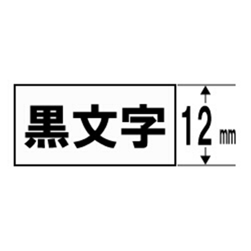 キングジム マットラベル SB12S 白 ［黒文字 /12mm幅］ SB12 1個（ご注文単位1個）【直送品】