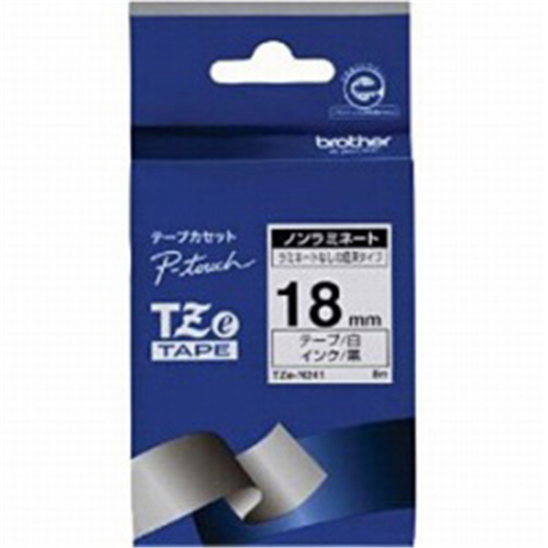 ブラザー 【ブラザー純正】ピータッチ ノンラミネートテープ TZe-N241 幅18mm (黒文字/白/ノンラミネート) TZe TAPE 白 TZe-N241 ［黒文字 /18mm幅］ TZEN241 1個（ご注文単位1個）【直送品】