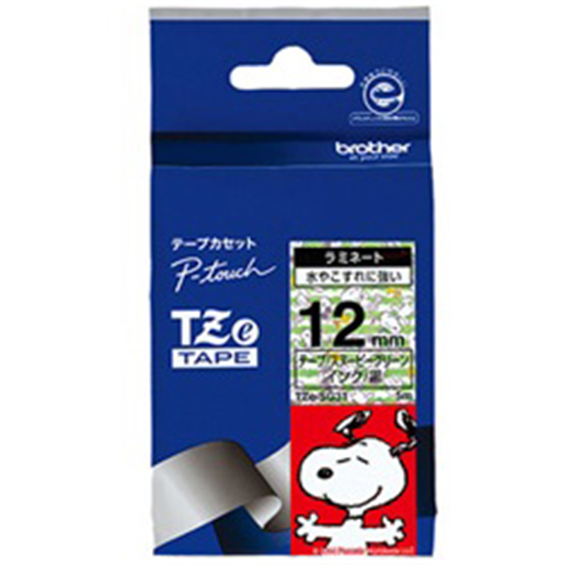 ブラザー 【ブラザー純正】ピータッチ ラミネートテープ TZe-SG31 幅12mm (黒文字/スヌーピーグリーン) TZe TAPE スヌーピーグリーン TZe-SG31 ［黒文字 /12mm幅］ TZESG31 1個（ご注文単位1個）【直送品】