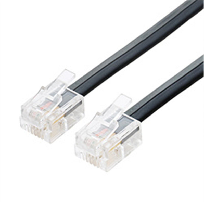 ミヨシ 電話機ｺｰﾄﾞ　6極4芯　1m　黒 DC401BK 1個（ご注文単位1個）【直送品】