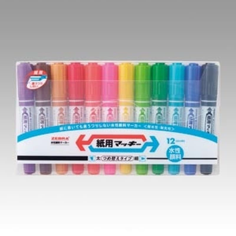 WYT5-12C 紙用マッキー 12色セット 1セット (ご注文単位1セット)【直送品】