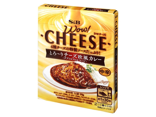 S&BWOW!チーズ欧風カレー中辛170g※軽(ご注文単位6個)【直送品】