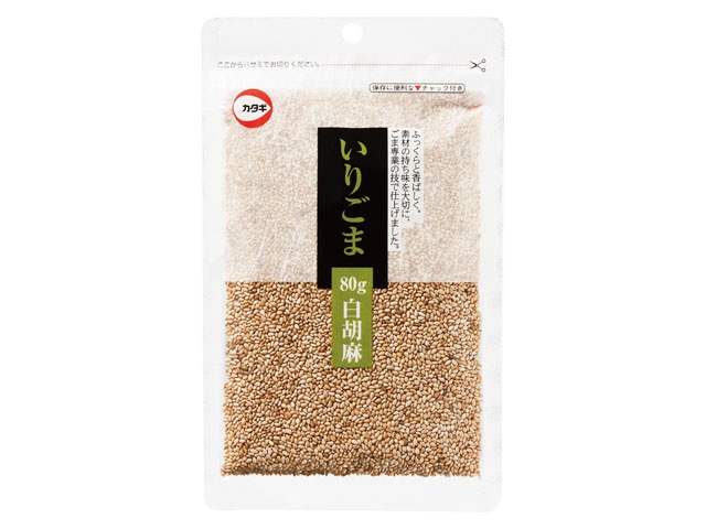 カタギ食品いりごま白チャック付80g※軽(ご注文単位20個)【直送品】