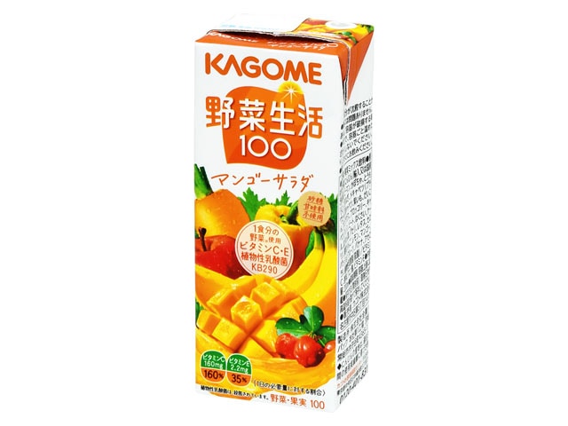 カゴメ野菜生活100マンゴーサラダ200ml※軽(ご注文単位12個)【直送品】