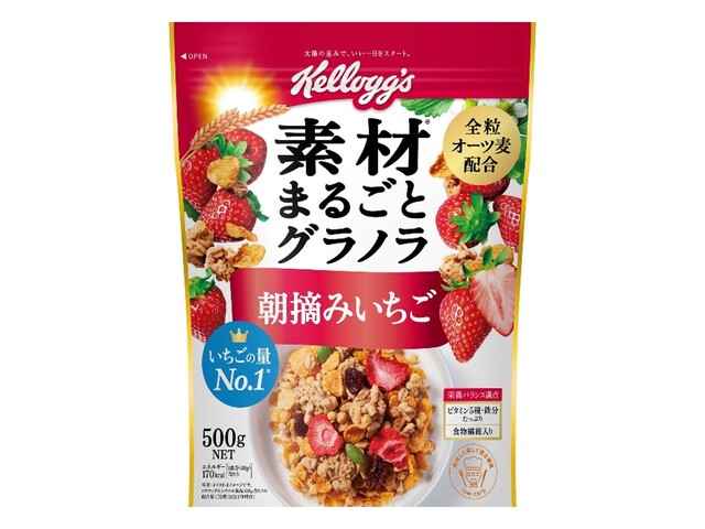 日本ケロッグ素材グラノラ朝摘みいちご500g※軽(ご注文単位6個)【直送品】