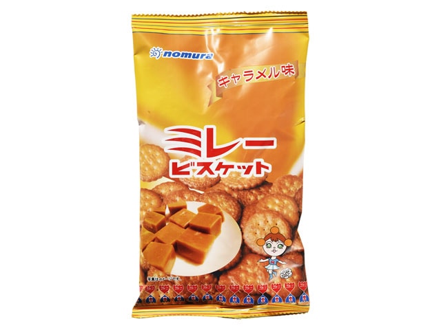 野村煎豆ミレービスケットキャラメル味110g※軽(ご注文単位20個)【直送品】