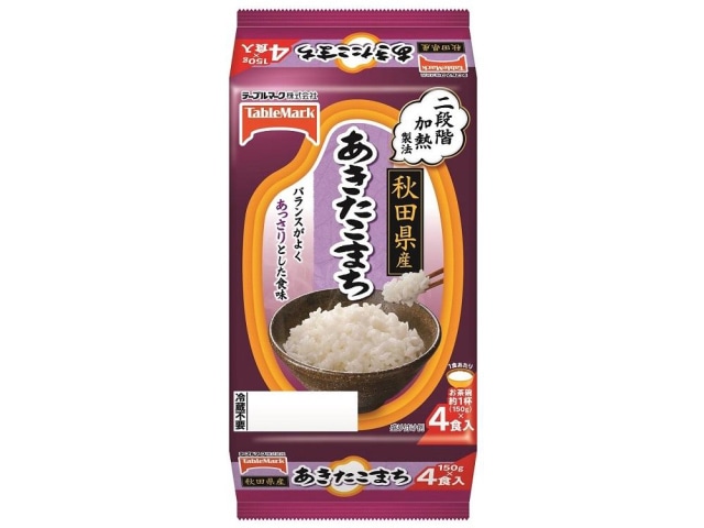 テーブルマークたきたてご飯秋田県産あきたこまち150g4食 ※軽(ご注文単位8個)【直送品】