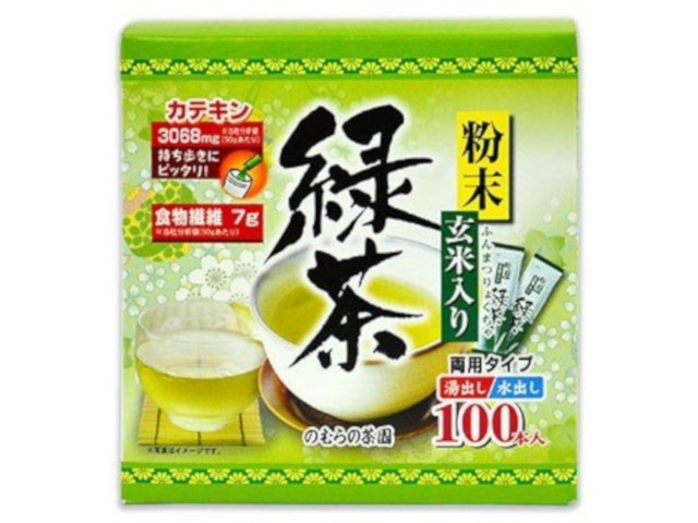 のむらの茶園粉末玄米入り緑茶スティックタイプ100本 ※軽(ご注文単位10個)【直送品】