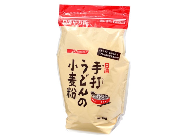 日清フーズ手打ちうどんの小麦粉チャック付1Kg※軽(ご注文単位15個)【直送品】