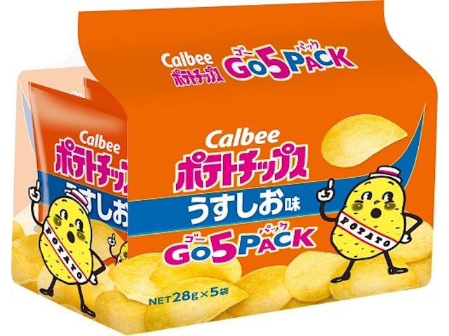 カルビーポテトチップスうすしお味5パック28g※軽(ご注文単位8個)【直送品】