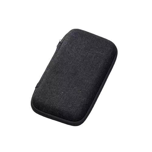 MARKLESS STYLE テキスタイル モバイルアクセサリーケース L ブラック TS-1537-009 1個（ご注文単位1個）【直送品】
