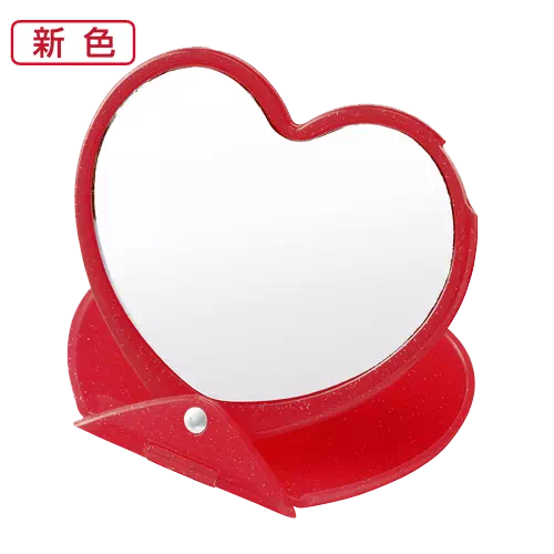 MARKLESS STYLE ラメ入りスライドミラー ハート ルージュレッド TM-0041-002 1個(ご注文単位1個)【直送品】