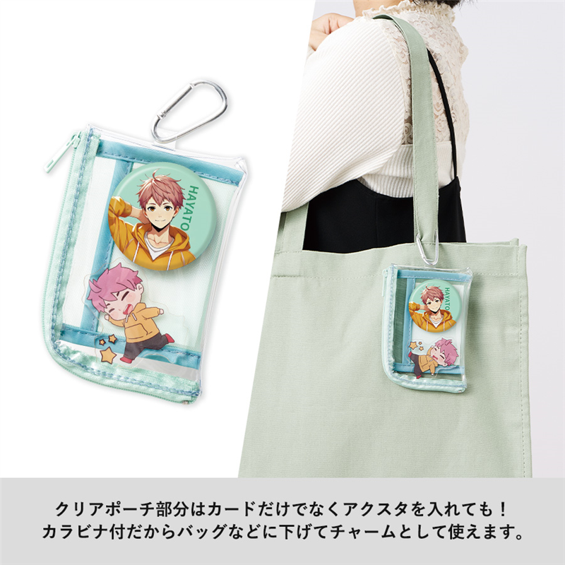 MARKLESS STYLE メッシュポケットクリアミニポーチ カラビナ付 YW TP-0040-010 1個(ご注文単位1個)【直送品】