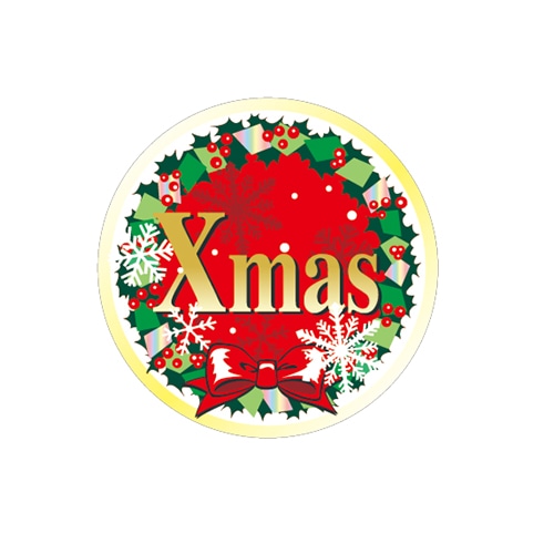 ARC POPシール クリスマスリース ホイル LX437S 1束(ご注文単位1束)【直送品】