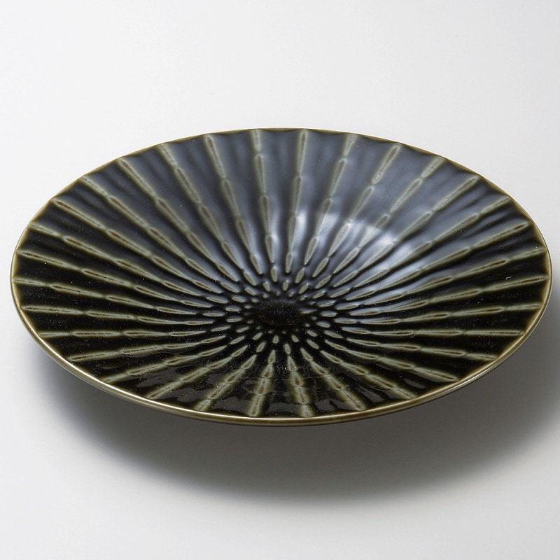 金正陶器 竹林織部20㎝皿 1個(ご注文単位1個)【直送品】