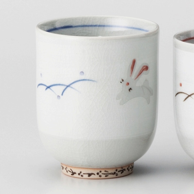 金正陶器 粉引ウサギ湯呑（大） 1個（ご注文単位1個）【直送品】