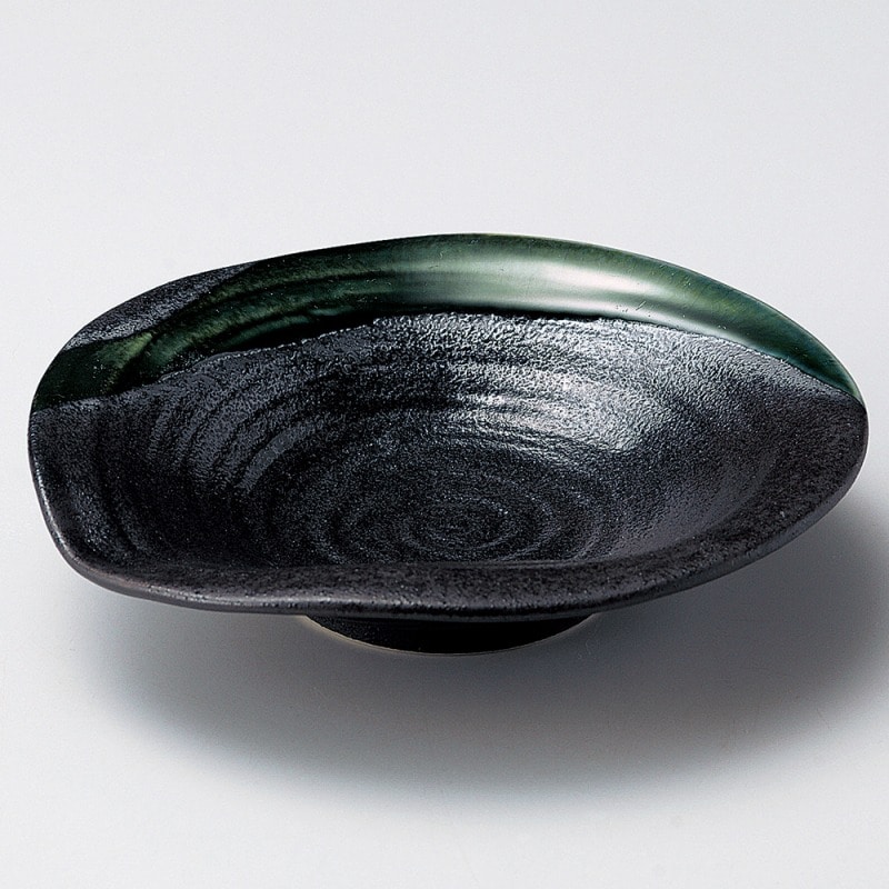 金正陶器 黒水晶織部流5.5浅鉢 1個(ご注文単位1個)【直送品】