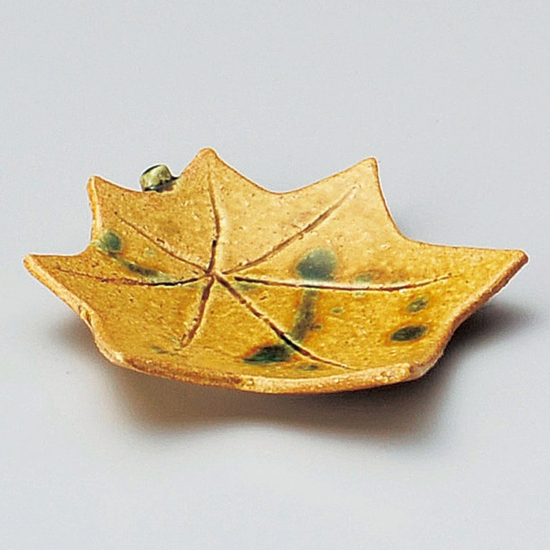 金正陶器 黄瀬戸紅葉皿 1個(ご注文単位1個)【直送品】