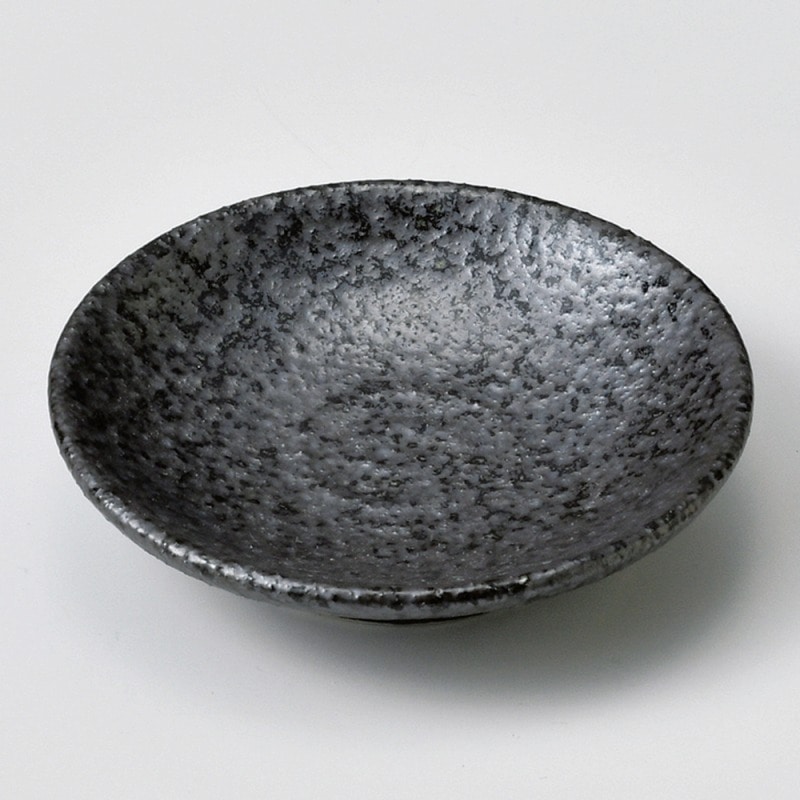 金正陶器 イブシ黒丸小皿 1個(ご注文単位1個)【直送品】