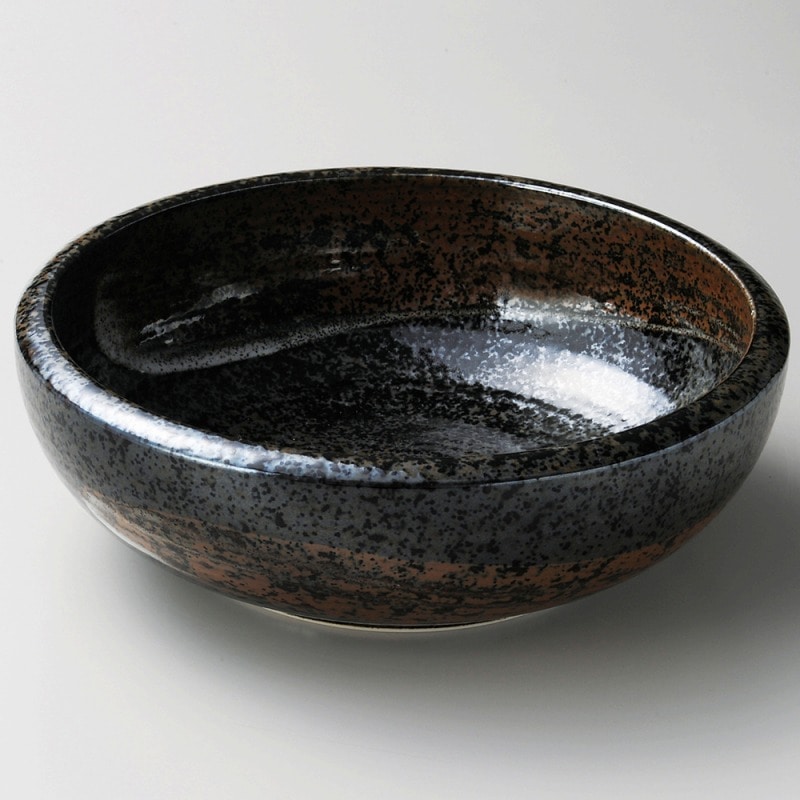 金正陶器 黒釉白刷毛8.0ボール 1個(ご注文単位1個)【直送品】