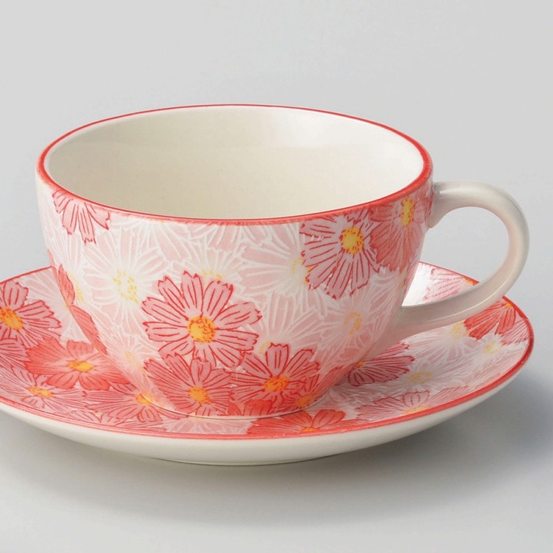 金正陶器 華々ピンクコーヒー碗 1個 ※カップ単品のみ(ご注文単位1個)【直送品】