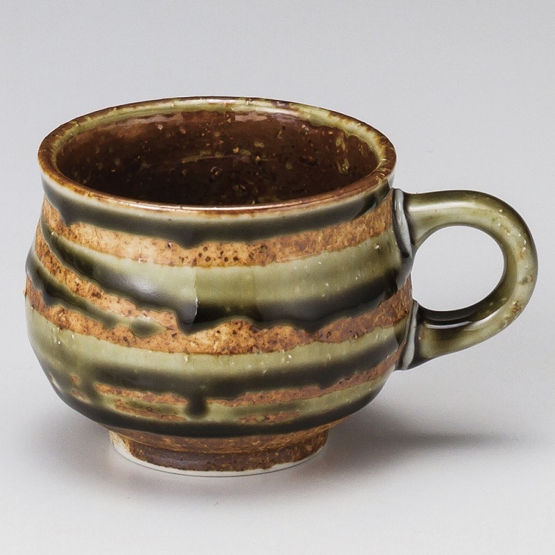 金正陶器 厚口コーヒーマグ織部渦 1個(ご注文単位1個)【直送品】